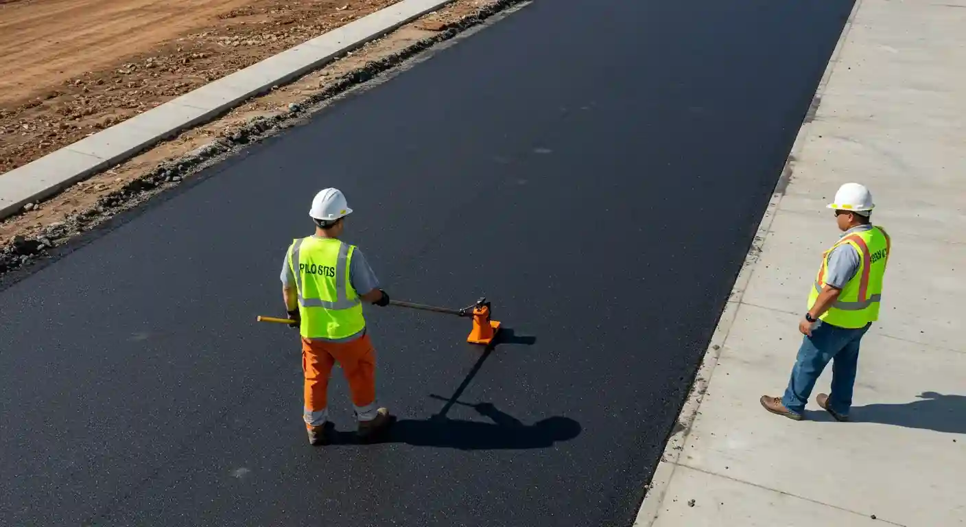 Road construction plan with cost breakdown