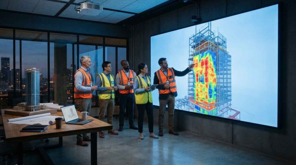 AI material takeoff software analyzing digital construction drawings for fast and accurate quantity surveying