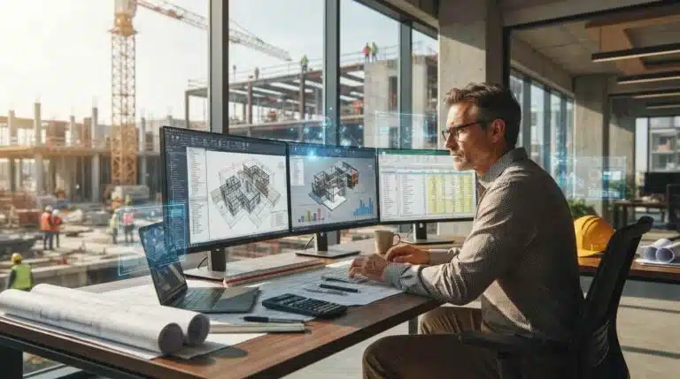 AI construction cost estimating with digital blueprints and cost software