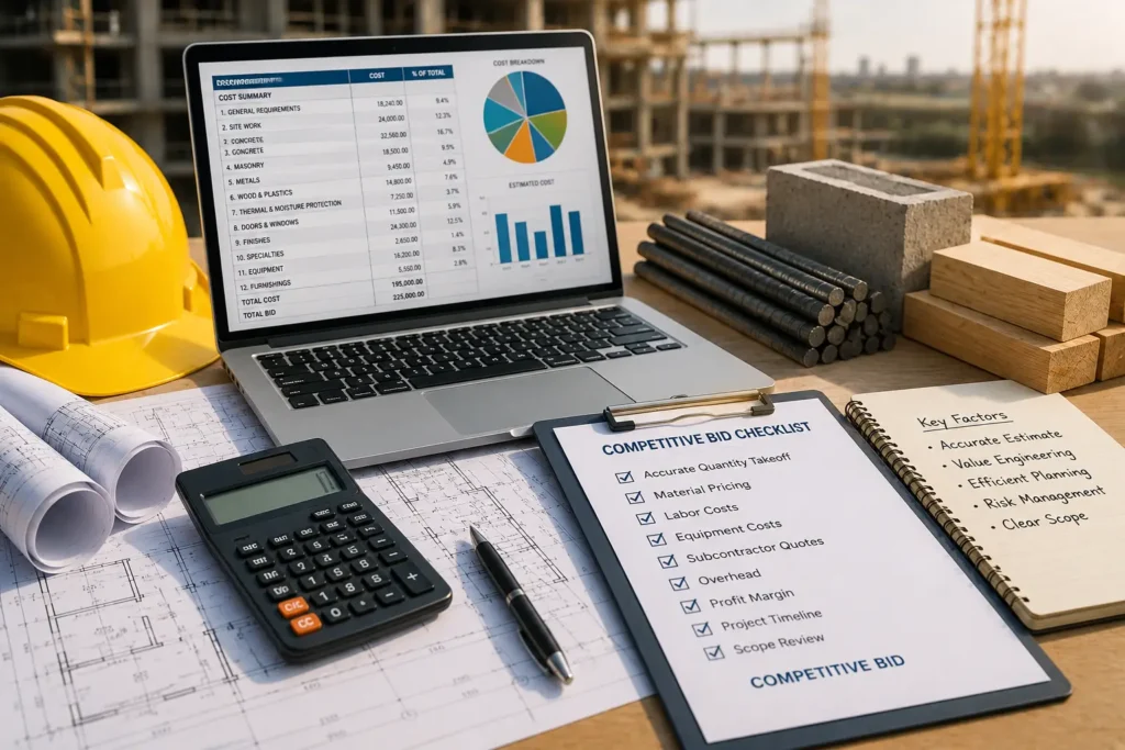 key elements of a bid proposal for construction contractors