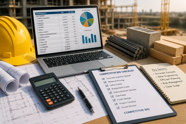 key elements of a bid proposal for construction contractors